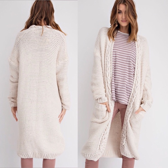Long Cardigan Sweater (Vanilla) - Picture 2 of 6